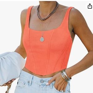 Coral Corset Top NWOT